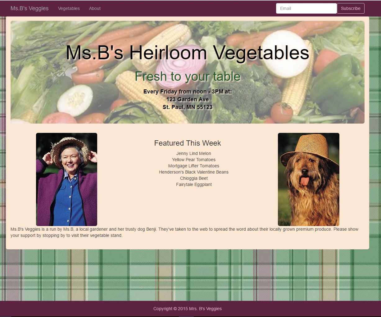 Ms. B's Vegetables