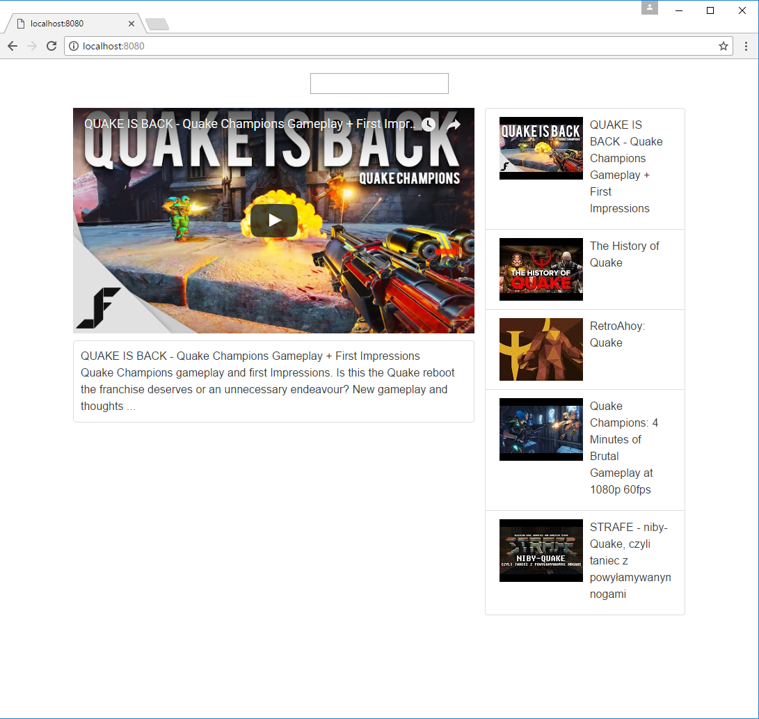 YouTube Content Player