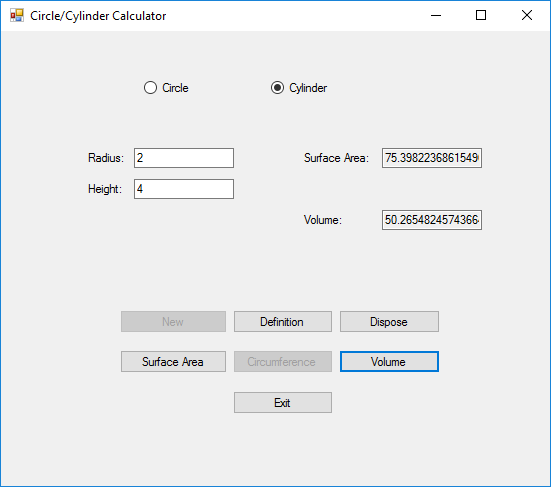 Area and Volume Calculator.